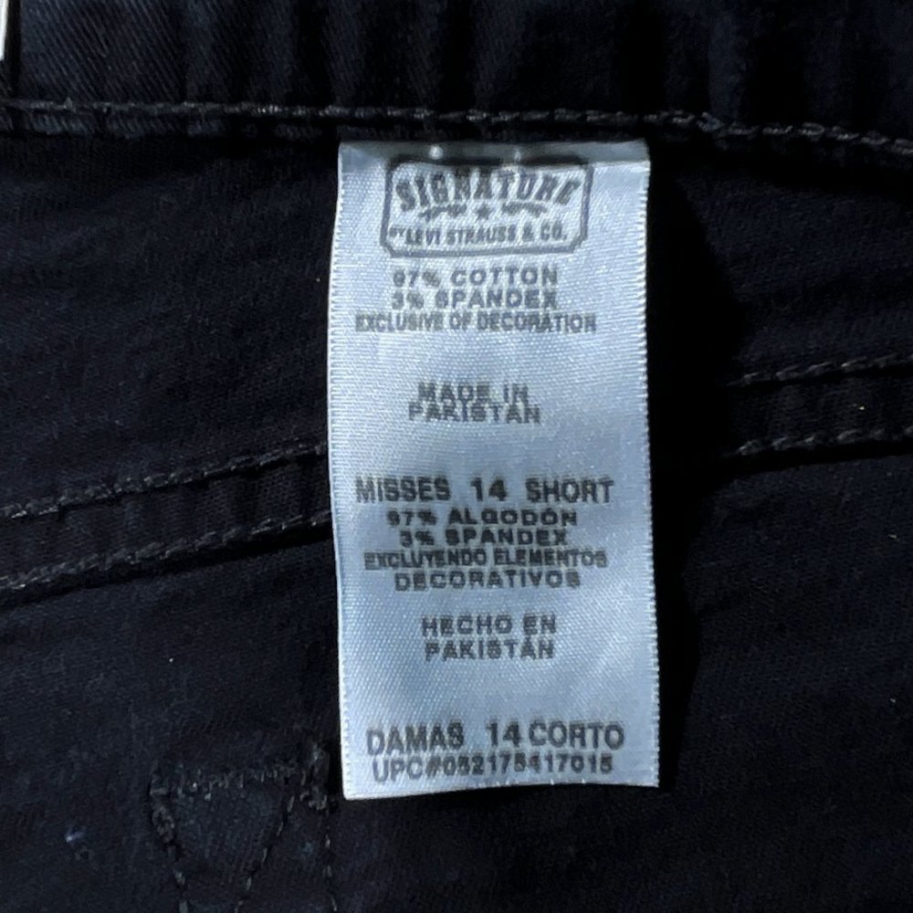 Signature by‎ Levi Strauss Black Jeans At Waist Bootcut Size Misses 14 Short - Picture 5 of 15